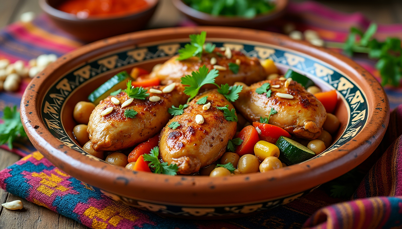 découvrez notre délicieuse recette de tajine de poulet aux épices et légumes, préparée selon les principes halal. savourez un plat savoureux qui allie tendreté du poulet et richesse des légumes, le tout rehaussé par un mélange d'épices parfumées. idéal pour un repas convivial en famille ou entre amis.