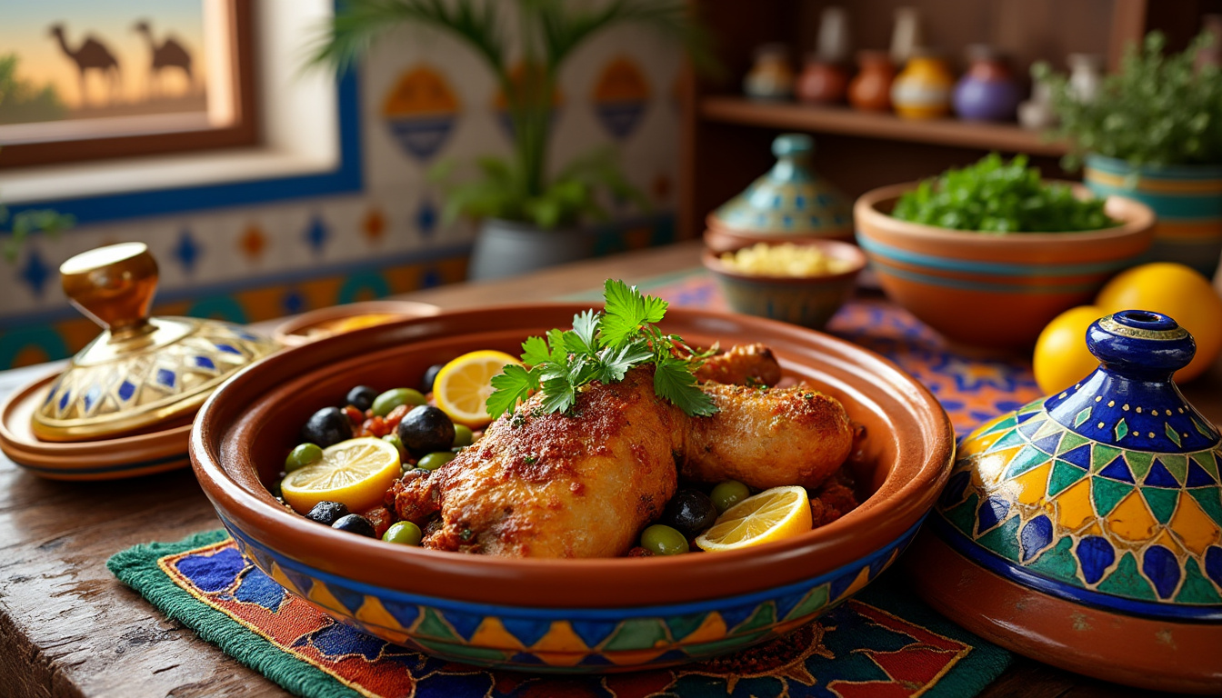 découvrez notre délicieuse recette de tajine de poulet aux olives et citron confit, un plat halal savoureux qui allie des saveurs méditerranéennes et des épices réconfortantes. parfait pour vos repas en famille ou entre amis, ce tajine transformera vos dîners en un véritable festin!
