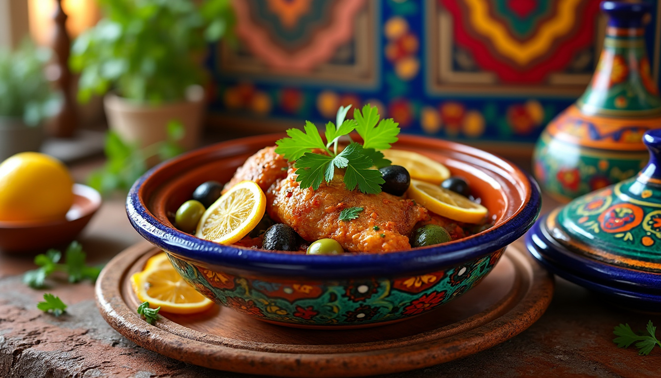 découvrez notre délicieuse recette de tajine de poulet aux olives et citron confit, un plat traditionnel marocain savoureux et parfumé. parfait pour vos repas en famille, cette recette halal saura ravir vos papilles avec ses ingrédients frais et ses épices envoûtantes.