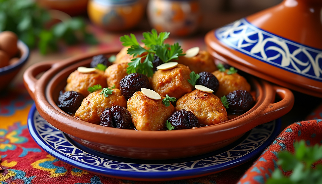 découvrez notre délicieuse recette de tajine de poulet aux pruneaux et à la cannelle, un plat halal savoureux et réconfortant. apprenez à préparer ce mets parfumé, idéal pour un repas chaleureux en famille ou entre amis.