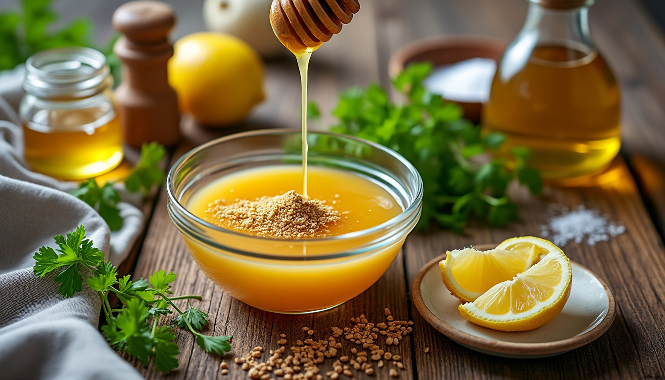 découvrez notre délicieuse recette de vinaigrette au miel et à la moutarde, une astuce simple et rapide pour rehausser vos salades tout en respectant les principes halal. idéale pour apporter une touche sucrée et acidulée à vos plats, cette vinaigrette ravira vos papilles !