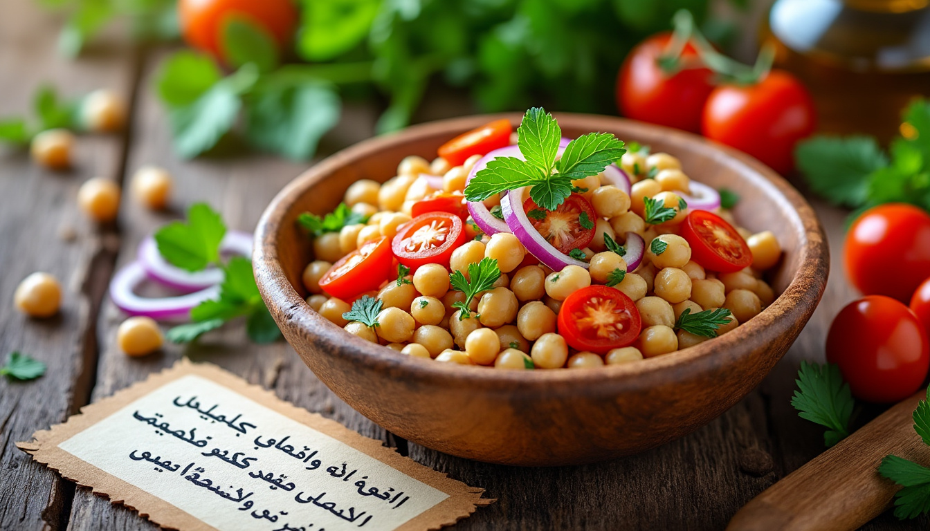découvrez notre astuce simple et efficace pour préparer une délicieuse salade de pois chiches, tomates et oignons halal. alliant saveurs et fraîcheur, cette recette rapide ravira vos convives et égayera vos repas. parfaite pour les chaudes journées d'été ou comme accompagnement lors de vos repas festifs!