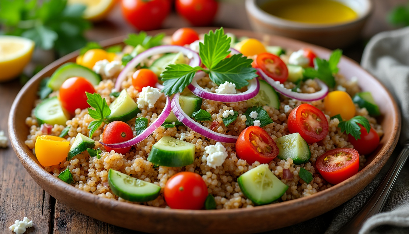 découvrez nos astuces simples et délicieuses pour réussir une salade de quinoa aux légumes crus, parfaitement halal. éveillez vos papilles avec des ingrédients frais et savoureux, tout en respectant vos choix alimentaires. une recette saine et colorée pour vos repas !