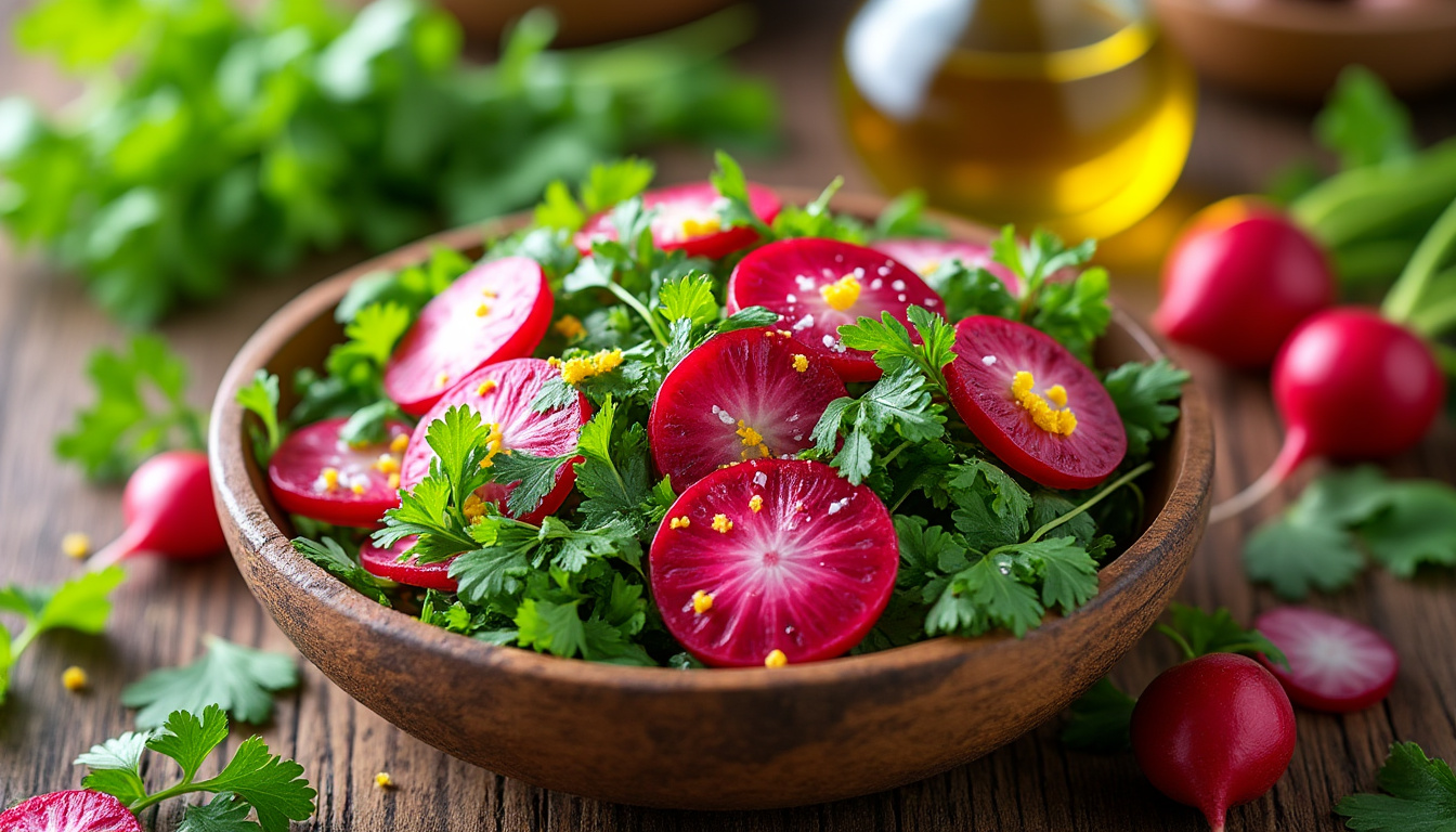 découvrez nos astuces faciles pour préparer une délicieuse salade de radis et herbes fraîches halal. profitez d'une recette savoureuse et saine qui égayera vos repas tout en respectant vos convictions culinaires.
