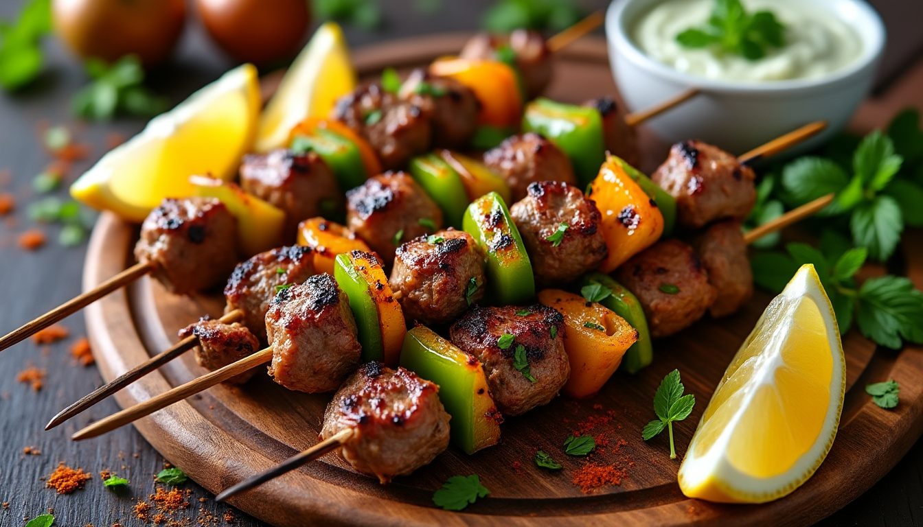 découvrez notre délicieuse recette de brochettes d'agneau aux épices et citron, préparée selon les standards halal. parfaites pour vos barbecues ou repas entre amis, ces brochettes savoureuses allient la tendreté de l'agneau à un mélange d'épices envoûtant et une touche de fraîcheur citronnée.