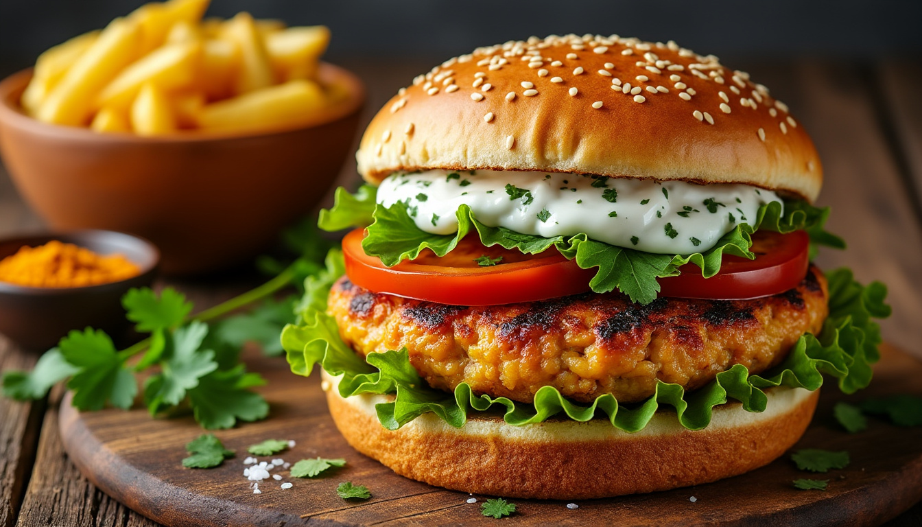 découvrez notre délicieuse recette de burger de poulet au curry halal, alliant saveurs exotiques et simplicité. ce plat savoureux ravira vos papilles et apportera une touche unique à vos repas. parfait pour un dîner en famille ou entre amis, suivez nos étapes faciles pour réaliser ce burger irrésistible.