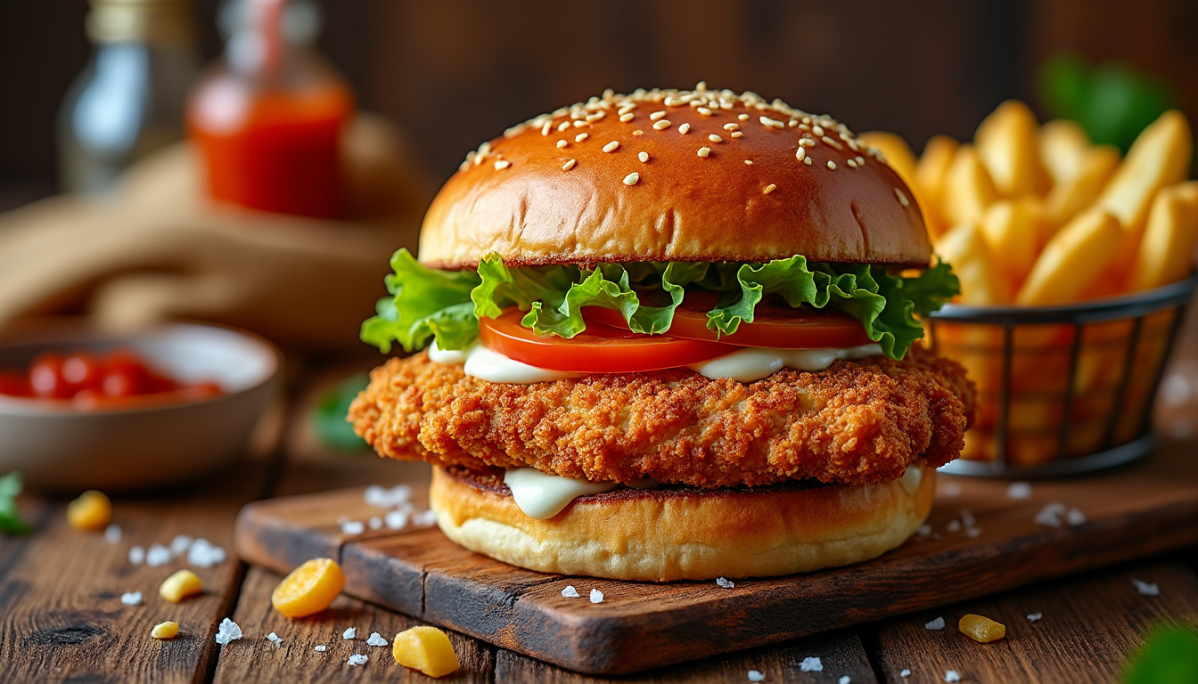 découvrez notre délicieuse recette de burger de poulet croustillant aux épices halal. facile à préparer, ce plat savoureux allie croustillant et épices raffinées pour une expérience gourmande inoubliable.
