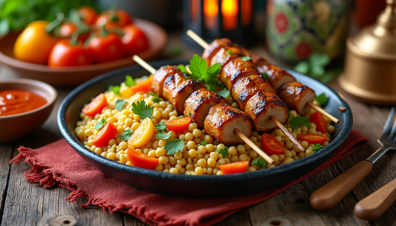 découvrez notre délicieuse recette de couscous aux brochettes de dinde halal, un plat savoureux et parfumé qui ravira vos convives. apprenez à préparer ce festin en quelques étapes simples et épatez vos amis et votre famille avec cette spécialité marocaine qui allie tradition et goût.
