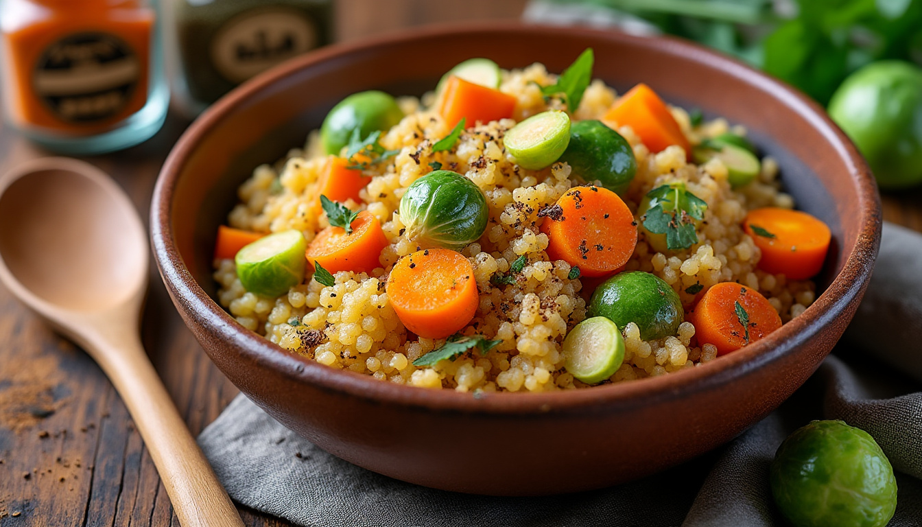 découvrez une délicieuse recette de couscous aux légumes d'hiver, sublimée par des épices halal. parfaite pour réchauffer vos soirées, ce plat savoureux allie traditions et saveurs pour un repas réconfortant et nourrissant.