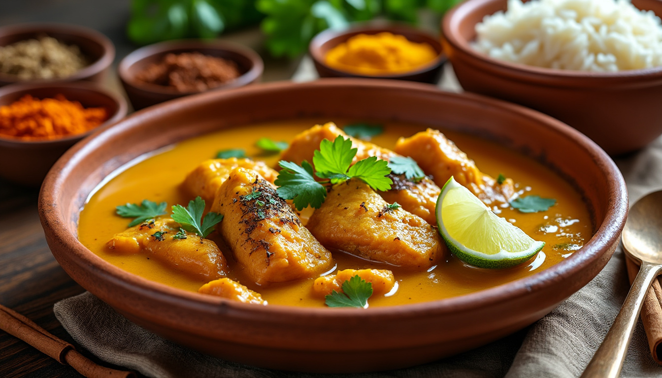 découvrez une délicieuse recette de curry de poisson aux épices douces, parfaitement halal. ce plat savoureux allie des ingrédients frais et aromatiques pour une expérience culinaire inoubliable. idéal pour les repas en famille ou entre amis, laissez-vous séduire par cette explosion de saveurs.