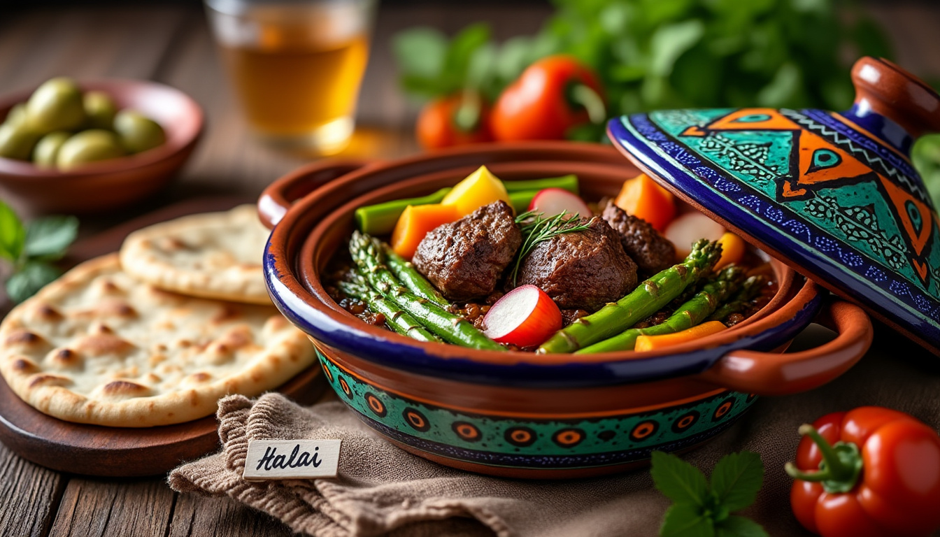 découvrez notre délicieuse recette de tajine d'agneau aux légumes du printemps, préparée selon les principes halal. un plat savoureux et coloré qui met en valeur la tendreté de l'agneau et la fraßcheur des légumes de saison. parfait pour un repas en famille ou entre amis !