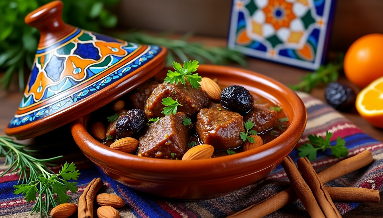 découvrez notre délicieuse recette de tajine d'agneau aux pruneaux et amandes halal. savourez ce plat traditionnel marocain alliant tendreté de l'agneau et douceur des fruits secs, parfait pour un repas en famille ou entre amis.