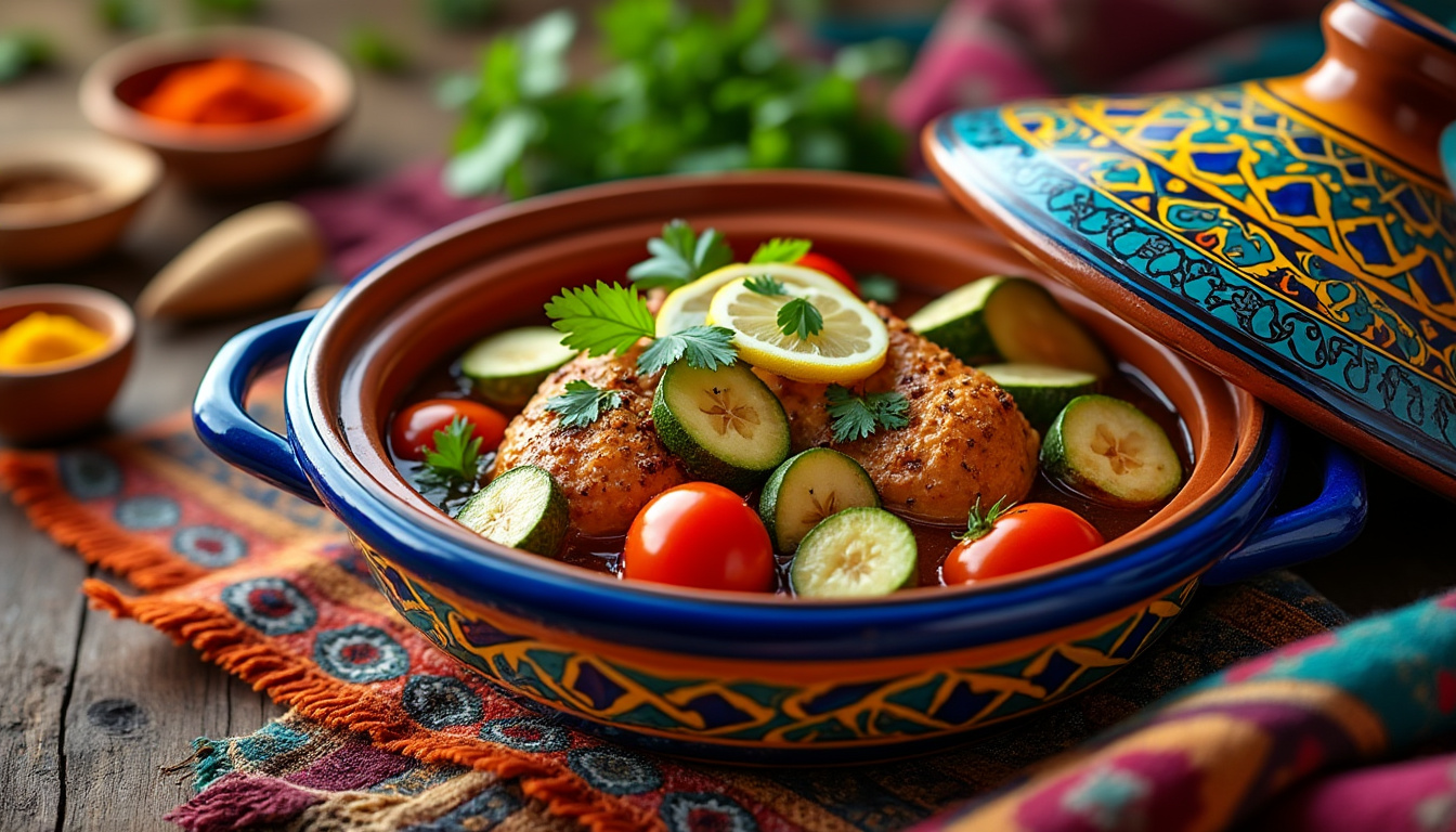 découvrez notre délicieuse recette de tajine de poulet aux courgettes et tomates halal. un plat savoureux qui allie tendreté du poulet et fraßcheur des légumes, parfait pour un repas en famille ou entre amis. suivez nos étapes simples pour préparer ce classique de la cuisine marocaine chez vous.