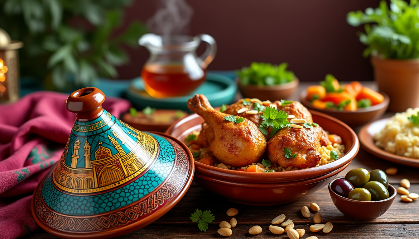 découvrez une délicieuse recette de tajine de poulet aux raisins et à la cannelle, un plat halal savoureux qui allie douceur et épices. parfait pour un repas convivial en famille ou entre amis, laissez-vous séduire par les arômes envoûtants de ce classique de la cuisine maghrébine.